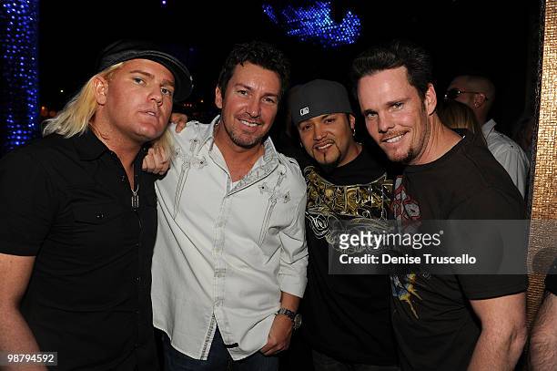 Ken Dillon, Richard Wilk, Andy Vargas and Kevin Dillon attend Vanity Nightclub at the Hard Rock Hotel and Casino on May 1, 2010 in Las Vegas, Nevada.