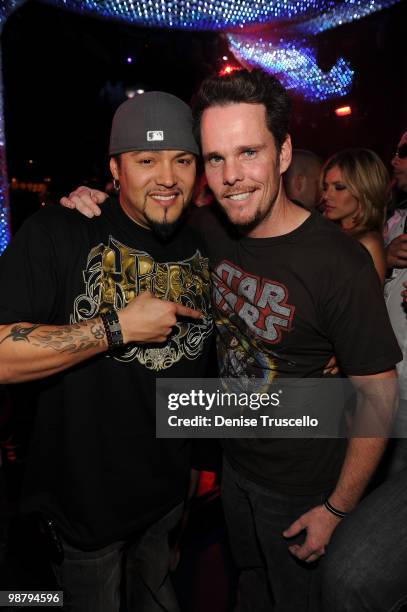 Andy Vargas and Kevin Dillon attend Vanity Nightclub at the Hard Rock Hotel and Casino on May 1, 2010 in Las Vegas, Nevada.