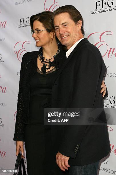 Actor Kyle MacLaughlin and his wife Desiree Gruber arrive at the Eva Longoria Parker fragrance launch party for "Eva" held at Beso, in Hollywood,...