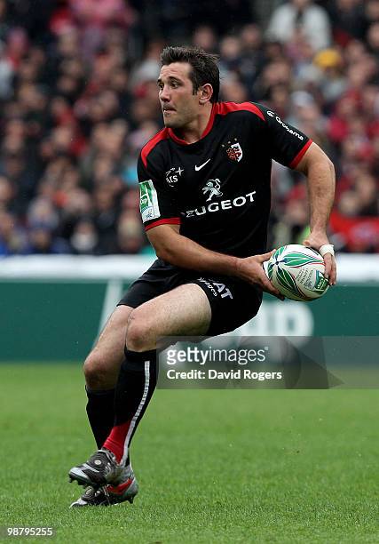 Florian Fritz of Toulouse runs with the ball during the Heineken Cup semi final match between Toulouse and Leinster at Stade Municipal on May 1, 2010...