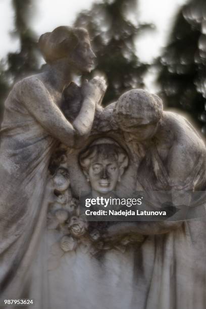 monumental cemetery (cimitero monumentale), milan - cimitero stock pictures, royalty-free photos & images