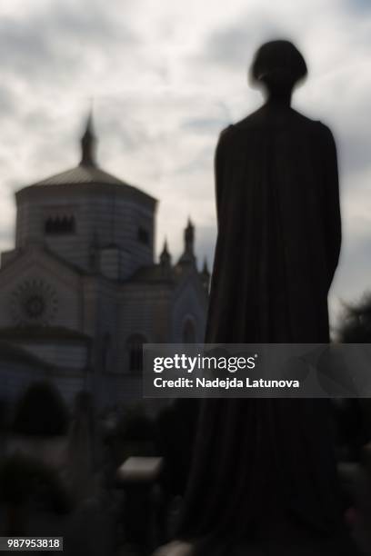 monumental cemetery (cimitero monumentale), milan - cimitero stock pictures, royalty-free photos & images