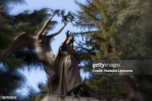 monumental cemetery (cimitero monumentale), milan - cimitero stock pictures, royalty-free photos & images