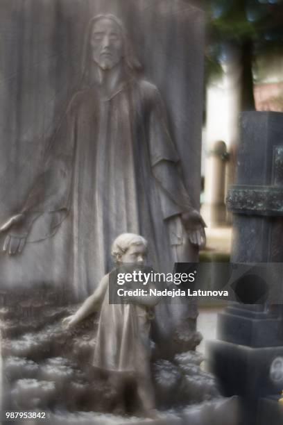 monumental cemetery (cimitero monumentale), milan - cimitero stock pictures, royalty-free photos & images