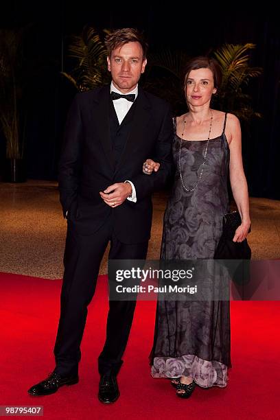 Actor Ewan McGregor and wife Eve Mavrakis arrive at the 2010 White House Correspondents' Association Dinner at the Washington Hilton on May 1, 2010...