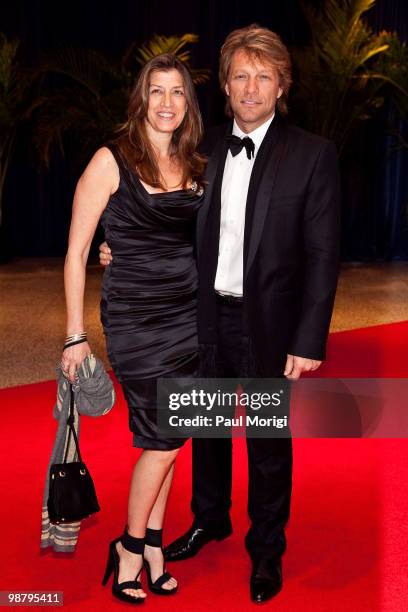 Jon Bon Jovi and his wife Dorothea Hurley arrive at the 2010 White House Correspondents' Association Dinner at the Washington Hilton on May 1, 2010...