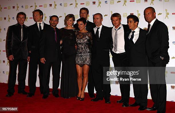 Cast members of Underbelly 3 arrive at the 52nd TV Week Logie Awards at Crown Casino on May 2, 2010 in Melbourne, Australia.