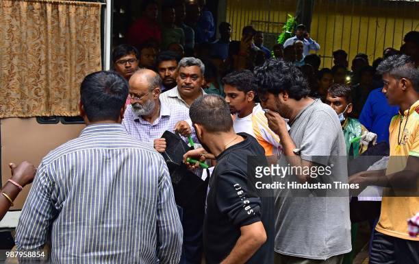 Dead body of co-pilot Marya Zuber taken out of Rajawadi Hospital Ghatkopar, on June 29, 2018 in Mumbai, India. Five people are reported to be dead,...