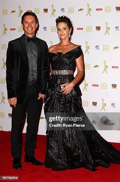 Personalities Rove McManus and Tasma Walton arrive at the 52nd TV Week Logie Awards at Crown Casino on May 2, 2010 in Melbourne, Australia.