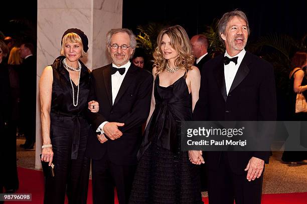 Director Steven Spielberg , his wife actress Kate Capshaw , actress Michelle Pfeiffer, and David E. Kelley arrive at the 2010 White House...