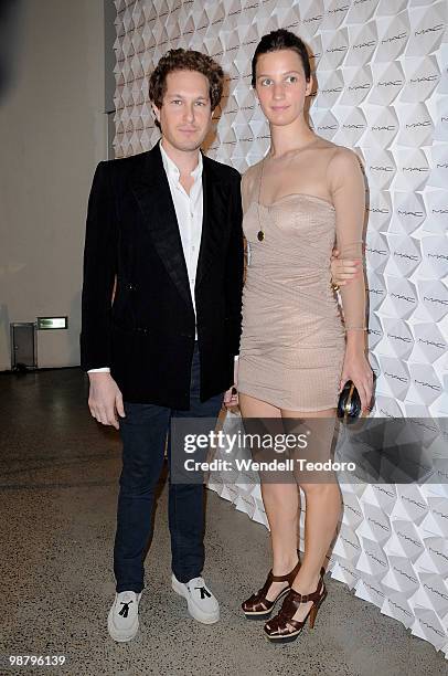 Fashion Designer Marc Freeman and Alexandria Keating at the M.A.C Celebrates 15 Years Of Rosemount Australian Fashion Week dinner at Luxe Studios on...