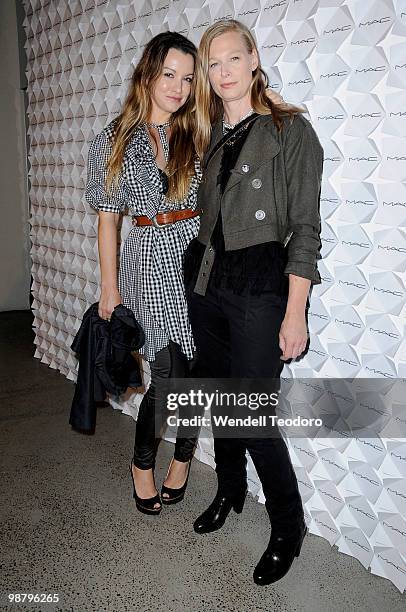 Fashion Designers Marnie Skillings and Kate Sylvester at the M.A.C Celebrates 15 Years Of Rosemount Australian Fashion Week dinner at Luxe Studios on...