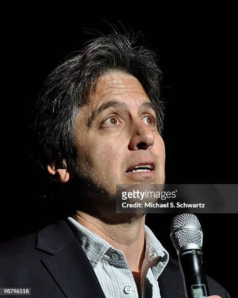 Comedian Ray Romano performs at the Children Affected by Aids Foundation's "A Night of Comedy" at Saban Theatre on May 1, 2010 in Beverly Hills,...