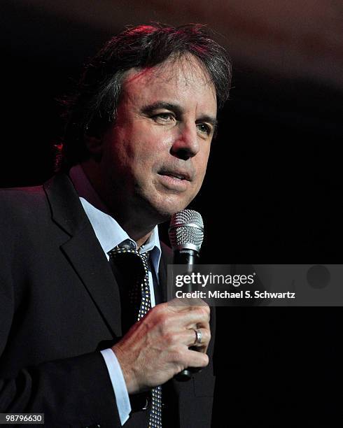 Comedian Kevin Nealon performs at the Children Affected by Aids Foundation's "A Night of Comedy" at Saban Theatre on May 1, 2010 in Beverly Hills,...