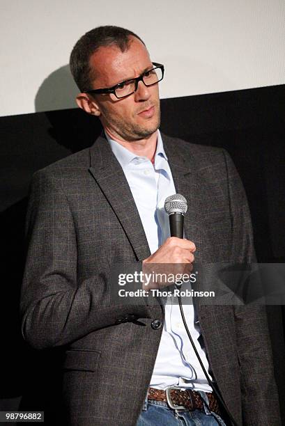 Producer John Battsek attends The TILLMAN STORY special screening Q & A at Tribeca Cinemas during the Tribeca Film Festival on May 1, 2010 in New...