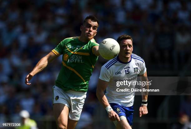 Leitrim , Ireland - 30 June 2018; Paddy Maguire of Leitrim in action against Conor McManus of Monaghan during the GAA Football All-Ireland Senior...