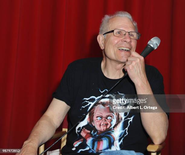 Director Tom Holland answers questions at the Q&A for the "Bump In The Night" Screening Series Presents "Child's Play" 30th Anniversary And...