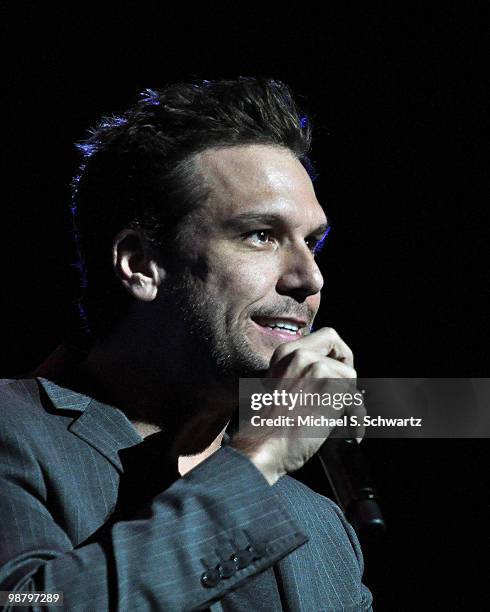 Comedian Dane Cook performs at the Children Affected by Aids Foundation's "A Night of Comedy" at Saban Theatre on May 1, 2010 in Beverly Hills,...