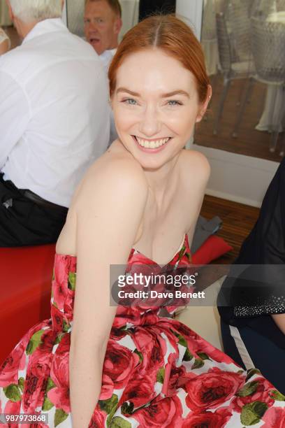 Eleanor Tomlinson attends the Audi Polo Challenge at Coworth Park Polo Club on June 30, 2018 in Ascot, England.