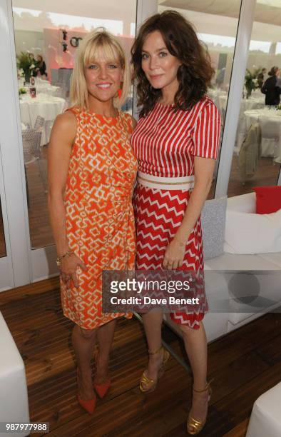 Ashley Jensen and Anna Friel attend the Audi Polo Challenge at Coworth Park Polo Club on June 30, 2018 in Ascot, England.