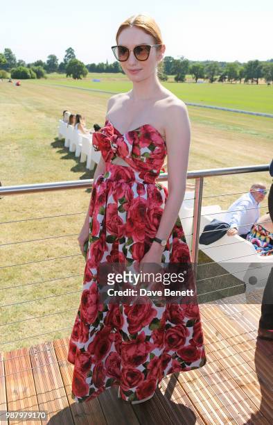 Eleanor Tomlinson attends the Audi Polo Challenge at Coworth Park Polo Club on June 30, 2018 in Ascot, England.