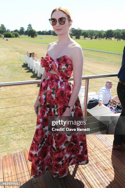 Eleanor Tomlinson attends the Audi Polo Challenge at Coworth Park Polo Club on June 30, 2018 in Ascot, England.