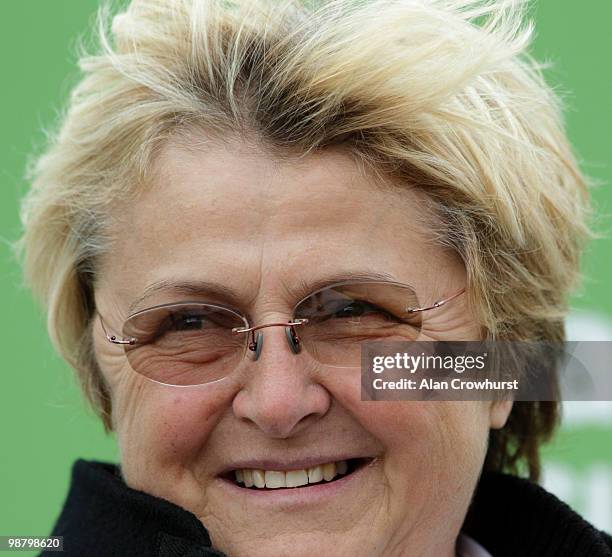 Trainer Criquette Head-Maarek smiles after her horse Special Duty wins The Stanjames.com 1000 Guineas Stakes at Newmarket racecourse on May 02, 2010...