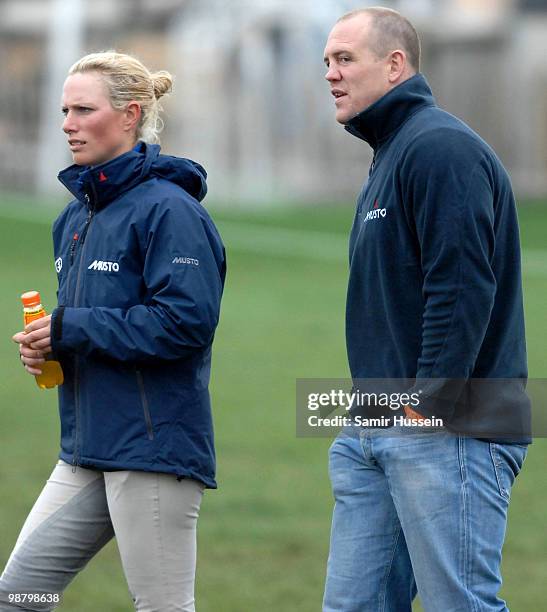 Zara Phillips and Mike Tindall attend day 3 of the Badminton Horse Trials on May 2, 2010 in Badminton, England.