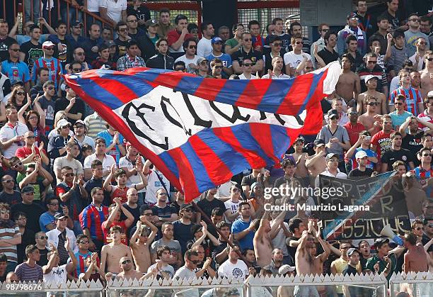 Fans of Catania Calcio during the Serie A match between Catania and Juventus at Stadio Angelo Massimino on May 2, 2010 in Catania, Italy.