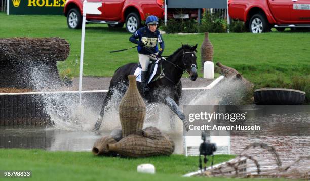 Zara Phillips rides her horse Glenbuck in the cross country section at Badminton Horse Trials on May 2, 2010 in Badminton, England