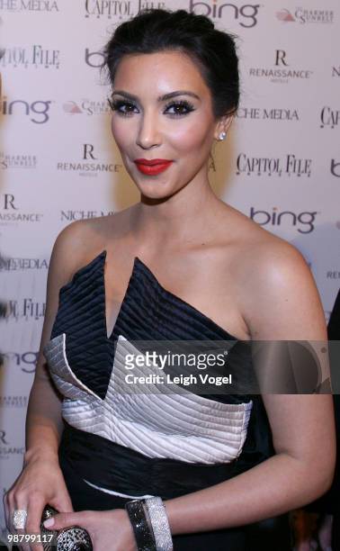 Kim Kardashian attends the White House Correspondents' Association dinner after party hosted by Niche Media and Capitol File magazine at The...