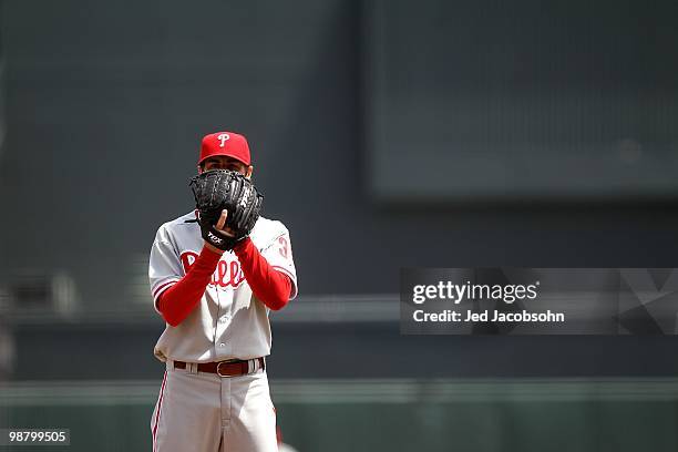 Cole Hamels of the Philadelphia Phillies pitches against the San Francisco Giants during an MLB game at AT&T Park on April 28, 2010 in San Francisco,...