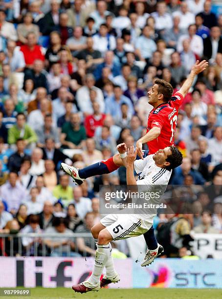 Fernando Gago of Real Madrid in action during the La Liga match between Real Madrid and CA Osasuna at Estadio Santiago Bernabeu on May 2, 2010 in...