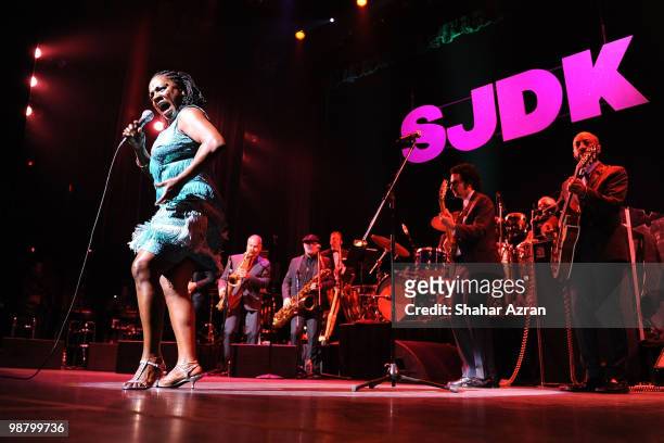 Sharon Jones performs at The Apollo Theater on April 30, 2010 in New York City.
