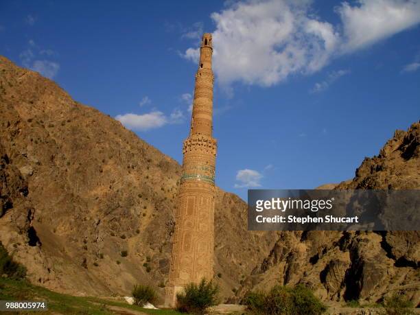 minaret of jam - afghanistan stock pictures, royalty-free photos & images