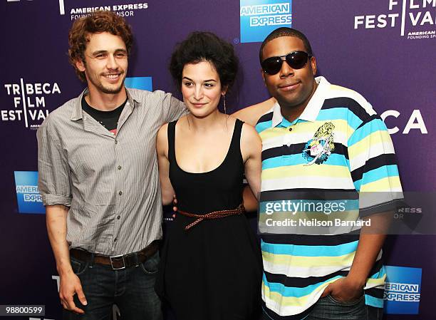 Director James Franco, SNL's Jenny Slate and SNL's Kenan Thompson attend the Tribeca Talks & Premiere for "Saturday Night" during the 2010 Tribeca...