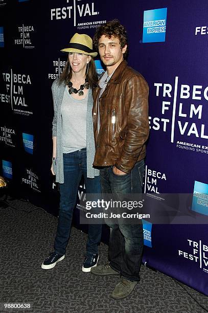 Jane Rosenthal co-founder of The Tribeca Film Festival and actor/director James Franco attend the "Saturday Night" screening during the 9th Annual...