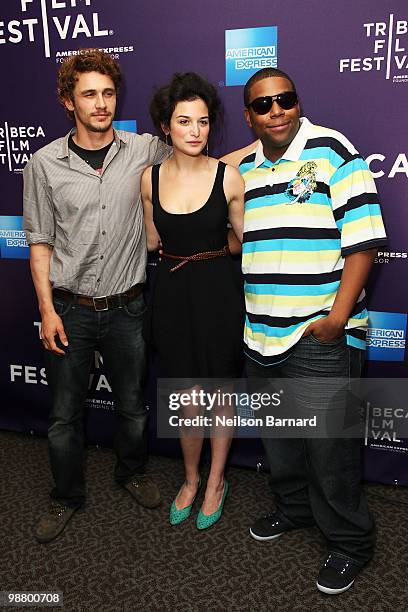 Director James Franco, SNL's Jenny Slate and SNL's Kenan Thompson attend the Tribeca Talks & Premiere for "Saturday Night" during the 2010 Tribeca...