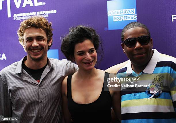 Director James Franco, SNL's Jenny Slate and SNL's Kenan Thompson attend the Tribeca Talks & Premiere for "Saturday Night" during the 2010 Tribeca...