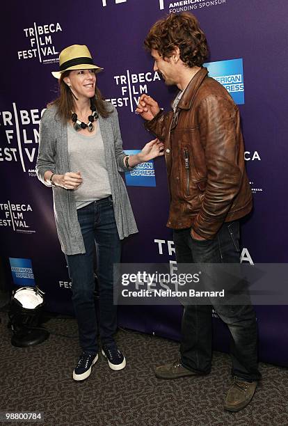 Tribeca Film Festival co-founder Jane Rosenthal and director James Franco attend the Tribeca Talks & Premiere for "Saturday Night" during the 2010...