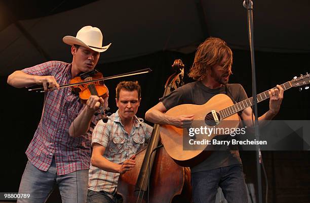 Ketch Secor, Morgan Jahnig and Willie Watson of Old Crow Medicine Show perform during day 7 of the 41st annual New Orleans Jazz & Heritage Festival...