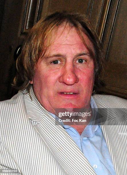 Actor/winegrower Gerard Depardieu attends the Saumur Salon du Livre et du Vin at the Bouvet Ladubay Cellars on April 11, 2010 in Paris, France.