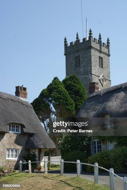 godshill church, isle of wight - isle of wight village stock pictures, royalty-free photos & images