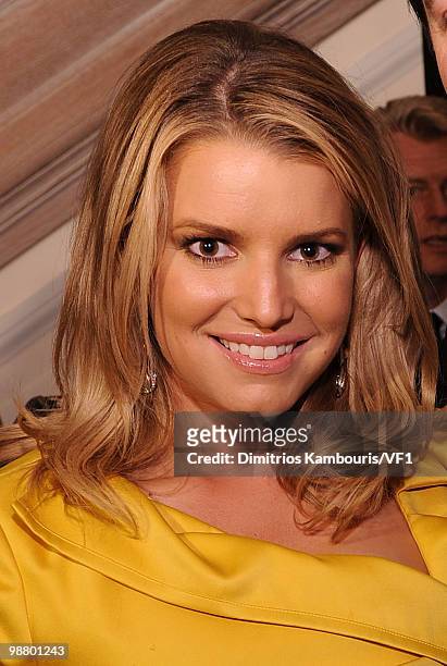 Jessica Simpson ayyends the Bloomberg/Vanity Fair party following the 2010 White House Correspondents' Association Dinner at the residence of the...