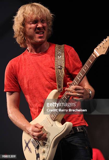 Guitarist Kenny Wayne Shepherd performs during day 7 of the 41st annual New Orleans Jazz & Heritage Festival at the Fair Grounds Race Course on May...