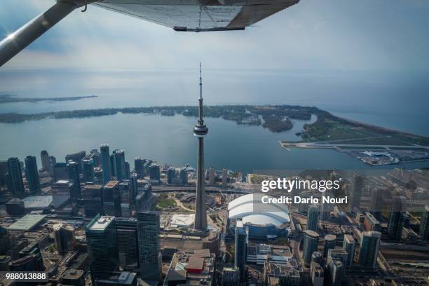 toronto skyline from plane - nouri stock pictures, royalty-free photos & images