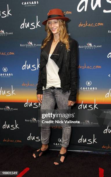 Actress/ Model Noot Seear poses on the Red Carpet at Dusk on May 1, 2010 in Atlantic City, New Jersey.