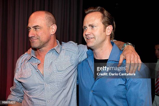 Actor Christopher Meloni and Lee Tergesen attend the "Godfather IV" Primary Stages and The Writers Guild of America benefit at 59E59 Theaters on May...