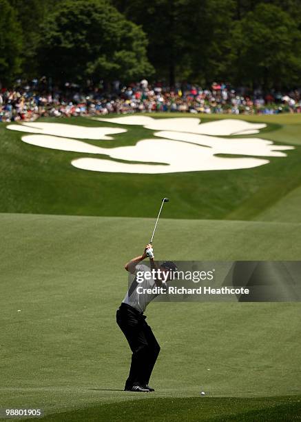 Jim Furyk plays into the 5th green during the final round of the Quail Hollow Championship at Quail Hollow Country Club on May 2, 2010 in Charlotte,...