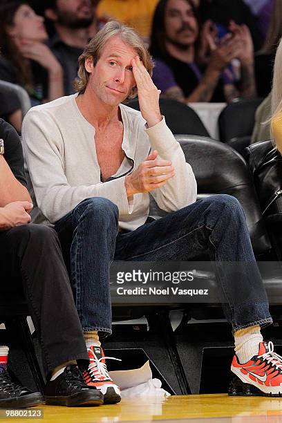 Michael Bay attends the game between the Utah Jazz and the Los Angeles Lakers at the Staples Center on May 2, 2010 in Los Angeles, California.